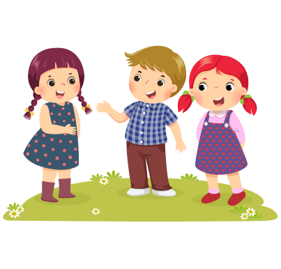 Ребенок рассказывает друзьям о своем заболевании